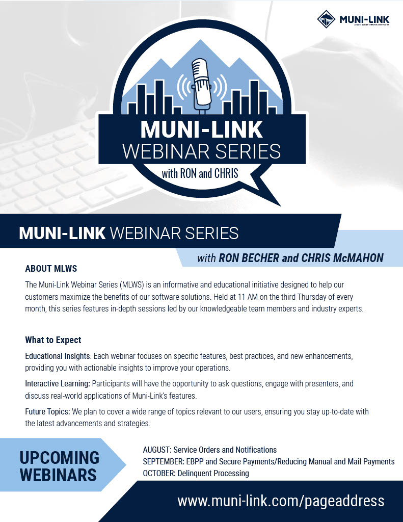 Muni-Link Webinar Series Graphic